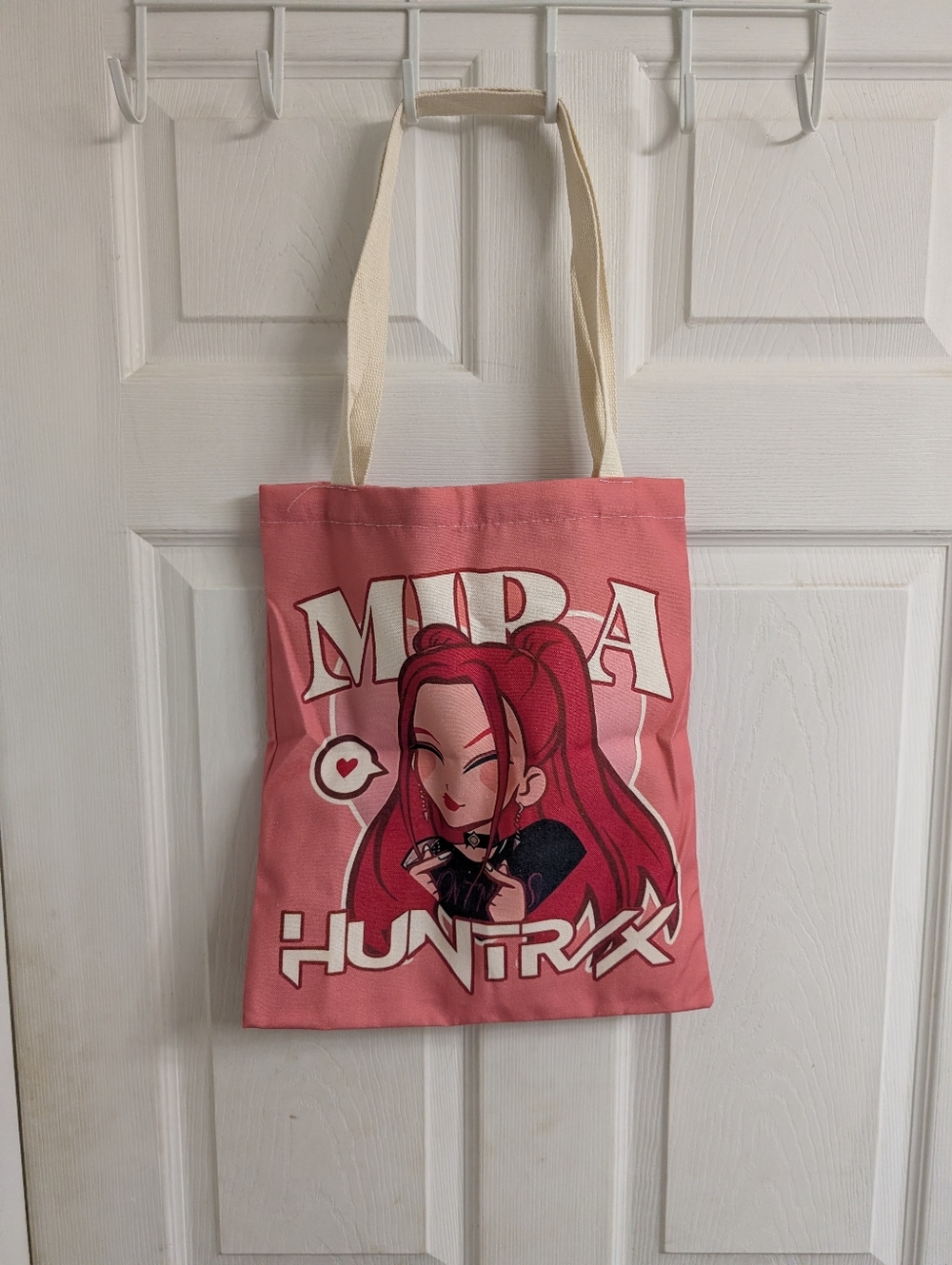 New K-pop Demon Hunters Mira Pink Canvas Tote Bag
